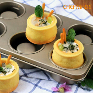 Chefmade Bát Maker Pan Vàng Sâm Banh Đúc Bauermec 6 Cốc Tấm Đa Chức Năng Người Yêu Người Sành Ăn Cột Lồi Bánh Sandwich Bánh Sê Ri Chuyên Nghiệp