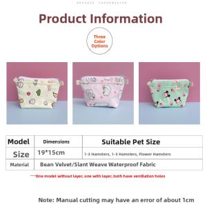 Fleece Lined Kangaroo Pouch for Hamster Outdoor Carry Bag Portable Cozy Nest Bag Summer And Winter Outer Carry Bag Supplies