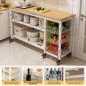 Multifunctional Movable Kitchen Storage Rack Multilayer