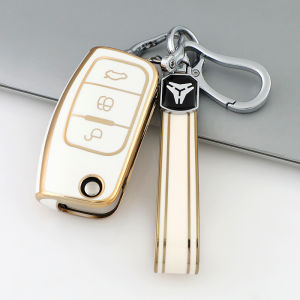 TPU Smart Remote Auto Key Shell Fob for Ford Focus Fiesta C-Max 3 Buttons Flip Folding Car Key Shell Protector Accessories