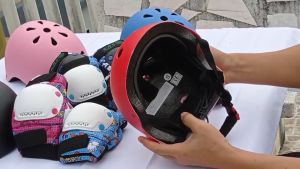 ชุดป้องกันเด็ก หมวกกันน็อคเด็ก สนับเข่าเด็ก สนับมือและข้อศอก แฟนซี 6ชิ้น สำหรับเล่นอินไลน์สเก็ต สเก็ตบอร์ด จักรยาน โรลเลอร์สเก็ต