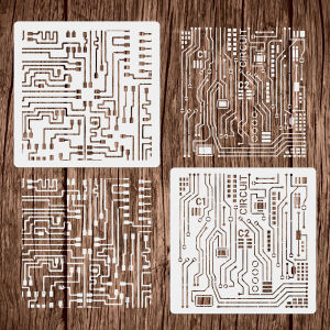 2pcs Circuit Board Stencil Set for Creative DIY Projects 7.8inch Perfect for Bags T-shirts and More