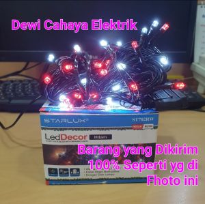 Starlux Lampu Hias LED Tumblr Merah Putih 17 Agustus 40 LED - Panjang Kabel 8M - Lampu Hias Natal