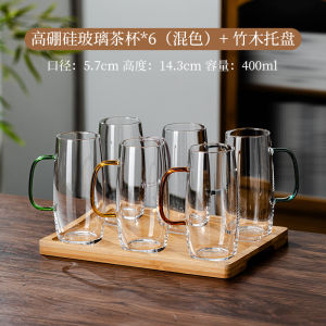 ชุดแก้วกรีนชาสุดหรูพร้อมพิมพ์มือ แก้วน้ำสแตนเลส ชาน้ำ ชุดเครื่องดื่มชาสำหรับใช้ในบ้าน