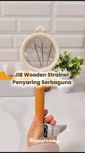 JIB Wooden Strainer / Saringan Stainless Steel Gagang Kayu / Saringan Jeruk Jus Ayakan Terigu