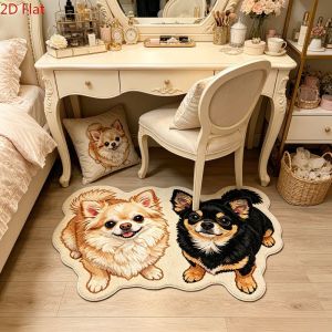 VIKAMA Animal Shaped French Bulldog Rug Non‑Slip Decorative Floor Mat For Bedroom Entryway Pet Lover Home Decor