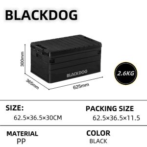 Blackdog Camping Foldable Storage Box 60L Foldable Multipurpose Black Box Table Top Outdoo