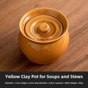 Traditional Ceramic Clay Pot Stew Pot with Lid Home Use Cooking Utensil for Soup Stew Steaming Egg Water Separation Stew