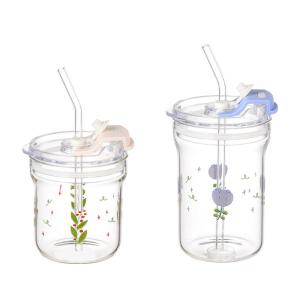 CAROTE | Attractive Womens Glass Coffee Cup with Lid and Large Capacity