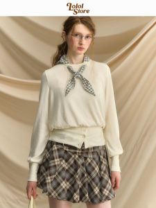 LOLOL Parisian Style Retro Loose Fit Short Sleeve Womens T-Shirt Breathable Comfortable Polyester Fiber round Neck Design