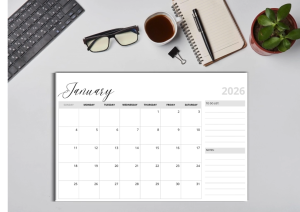 12pages A4 Flat Desk Calendar Planner 2026 Organizer Productivity Planner 2026 Giveaways Planner