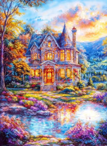 Jigsaw Puzzle 500/1000/1200/2000PCS Castle Chinese Style Architecture Artwork Stress Relief Puzzle Wall Art Decor Gift