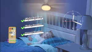 Tefal ไฟพัดลมเพดาน โคมไฟพัดลม พัดลมเพดานมีไฟ หลอดไฟพัดลม โคมไฟพัดลมเพดาน LED 40W พัดลมติดเพดาน 21 นิ้ว พัดลมเพดานมีไฟ พร้อมรีโมทคอนโทรลลดแสง เหมาะสําหรับห้องนั่งเล่น ห้องอ่านหนังสือ ของใช้ในครัวเรือน 80-270V