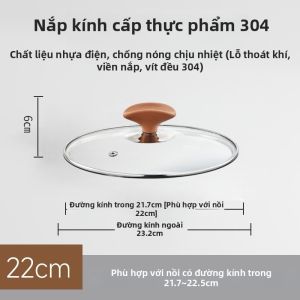 Nắp Nồi Kính Cường Lực Chống Nhiệt Độ Trảm Xạ Cao