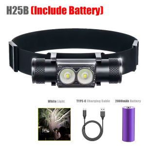 With Battery USB Type-C LED Headlamp Fishing 18650 Headlight Torch Hunting Head Lamp Camping Headlamp Flashlight Head Light