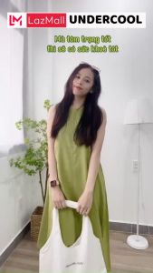 Váy nữ babydoll sát nách UNDERCOOL 2 dây màu trắng Váy đi biển ulzzang kiểu hàn dễ thương