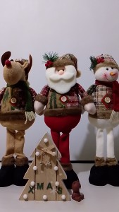 Christmas Santa Claus Elk Snowman Plush Toy for Desktop Ornament/Gift