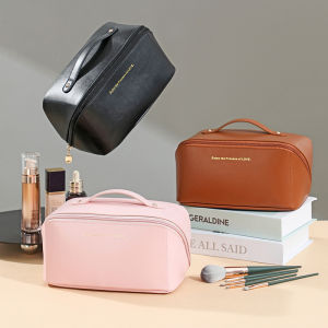 MELEDE Cosmetic Bag Large Travel Make Up Bag PU Portable Wash Storage Bag Organizer