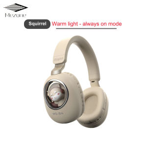 Mezone Cute Wireless Headphone Bluetooth 5.1 RGB Gaming Headset Foldable Stereo Earphone with Microphone Support AUX Play Kid Girl Gift