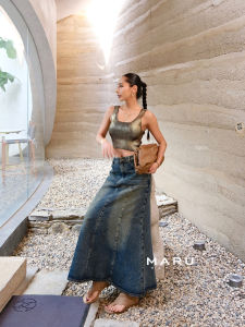 Maru Washing Heavy Industry! High Waist Slimming Retro Mermaid Dress Denim Skirt Long Skirt for Women