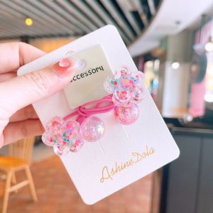 Cute Colorful Flower Hair Ties for Girls Kindergarten Children Double Tail Braid Hair Bands Sweet Style Unbranded Hair Accessories