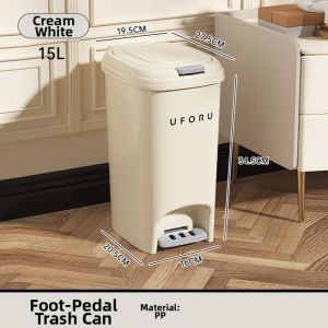 MOLORE | Foot Pedal Covered Large Capacity Multifunction Cream Style Trash Can