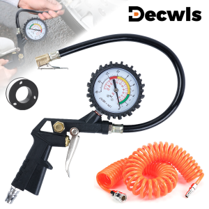 Đồng Hồ Đo Áp Suất Lốp Xe Ô Tô 0-16Bar/0-220Psi Đen Súng Áp Suất Cao Su Cho Thổi Phồng/Giảm Chấn/Điều Đo Áp Suất Không Khí Nhà Bằng Khí Nén Dụng Cụ