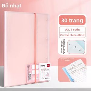 deli | Thư Mục Dung Lượng Lớn A3 Có Thể Chèn Trang cho Tài Liệu Học Sinh