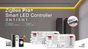 ZigBee3.0 Pro+ 12V 24V 5 in 1 Smart LED Strip Controller Max 20A Single Color/CCT/RGB/RGBW/RGBCCT Tuya Voice Control GL-C-201P