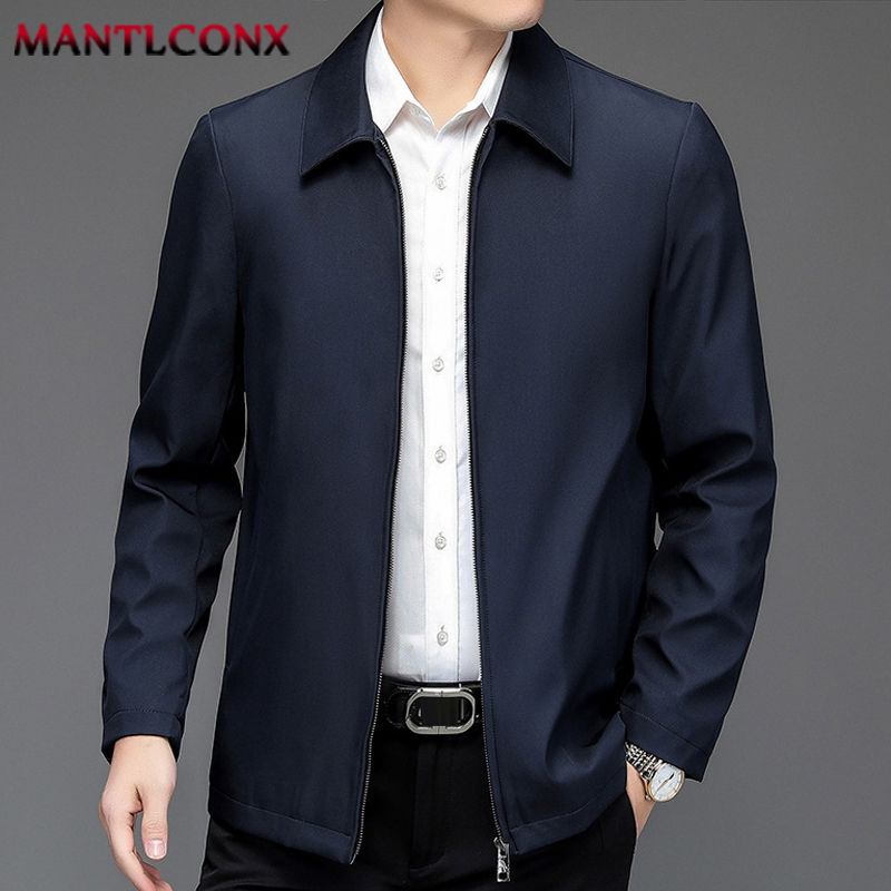 Loose Casual Solid Mens Business Jacket Social Blazer Quality Middle Aged Mens Jacket Outerwear for Men Office Dress Coat 3XL