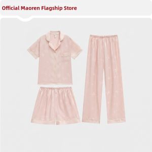 MiiOW | Summer Icy Silk Sleepwear Set 3 Pieces