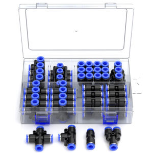 ชุดข้อต่อสายลมนิวเมติก PU PE PV PY ขนาด 4/6/8/10/12/14/16 มม. ชุดอุปกรณ์เชื่อมต่อสายลมแบบปลดเร็ว ข้อต่อแบบเสียบเร็วสำหรับสายลม