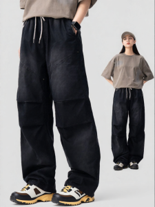 AOGZ | Vintage Workwear Pants Straight Loose Fit Multiple Wearing Styles