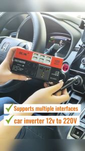 Car Inverter 12v to 220V Heavy Duty Power Converter 1500W Multi-function Truck Socket Charger DC