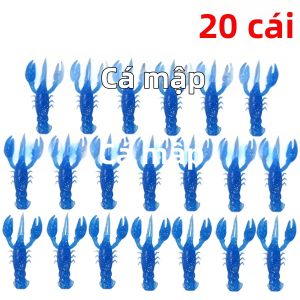 20 Mồi Câu Giả Hình Tôm Hùm Tôm Càng Dành Cho Cá Đen Cá Hồi Cá Chó Cá Hồi Làm Từ PVC Mềm Dài 5.5cm Dùng Câu Cá Biển Sông.