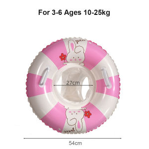 1Pcs Swim Tube Inflatable Pool Float Ring Seat Cute Pastel Print Swim Ring With Handles Durable Relaxing Water Floating Chair