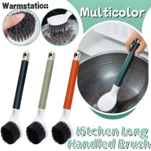 Long Handle Dish Brush Bowl Brush Non-Stick Kitchen Cleaning Tool for Cleaning Dish Pan Non-Dirty Hands with Handle