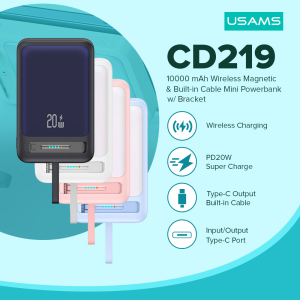 USAMS CD219 10000mAh Magnetic Powerbank: A Slim & Fast-Charging Solution
