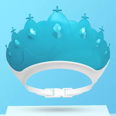 New Adjustable Size Children Shampoo Cap Crown Baby Shower Cap Cartoon Bath Visor Infant Hair Shield Ear Protection Waterproof