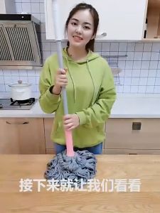 Self Wringing / Twist Drying Mop (2 in 1: Mop + Scrub) PVA Sponge Squeegee Mop (Highly Absorbent Free PVA Foam)