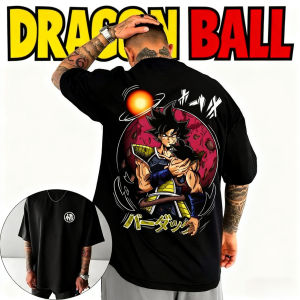 Bandai | 2025 Summer Dragon Ball Bardock 100% Cotton Printed T-shirt Mens New Anime Printed Casual Japanese Loose Fashion Trends Y2k