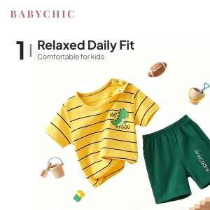 Kids Clothing Set 0-5 Years Baju Budak Lengan Pendek Baby Toddler Clothes Casual Wear Outfit Suit