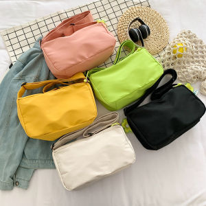 2022 New Womens Crossbody Bag Simple Pure Color Canvas Large Capacity Fashion Casual Single Shoulder Mobile Phone Bag