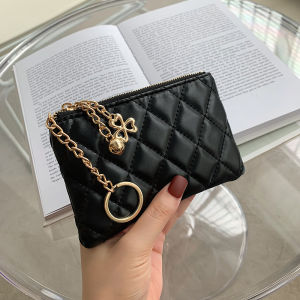 Fashionable Long Soft Leather Wallet 2025 New Womens Mobile Phone Bag Key Chain Coin Purse Short Size Coin Purse Horizontal Shape