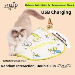 All for paws | 2-in-1 Rotating Interactive Cat Toy Butterflies Flying Self Amusement