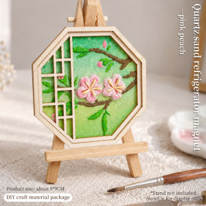 DIY Quartz Sand Fridge Magnet Material Kit 3D Texture Painting Frame Refrigerator Sticker Handmade Craft Set With Seashell