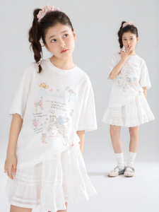 MUCMUKN | Light and Breathable Snow Cotton T-shirts with Cartoon Prints for Girls