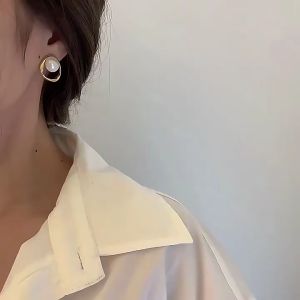 Bông tai ngọc trai nhân tạo sang trọng phong cách hàn quốc - Mely D112