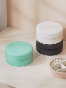 Hộp đựng trang sức Mini đi du lịch chống thấm chống bụi nhiều ngăn hình vuông phụ kiện trang sức bọc da cao cấp