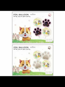 Pet dog corgi foil 5in1 balloon set shape foil happy birthday dog foil balloon set pet party decoration party needs
